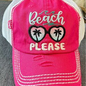 Beach Please  Embroidered Baseball Cap